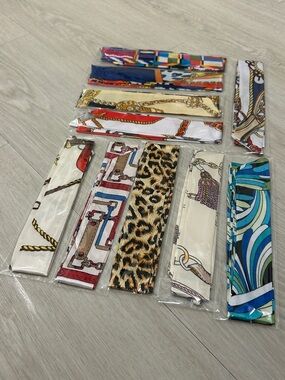 Purse Satin Scarf Set of 10 #2—Various Patterns and Colors